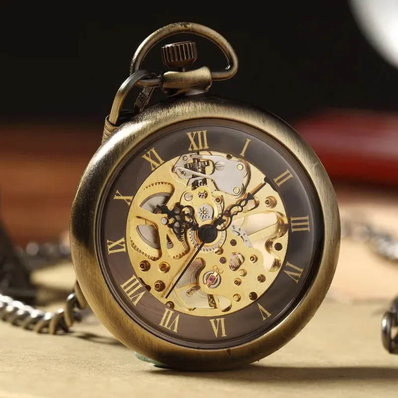 Steampunk Unique Vintage Mechanical Pocket Watch