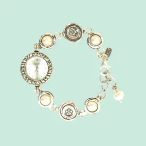 Sterling Silver Watch with Pearls Handcrafted Watches Japanese Myota NEW