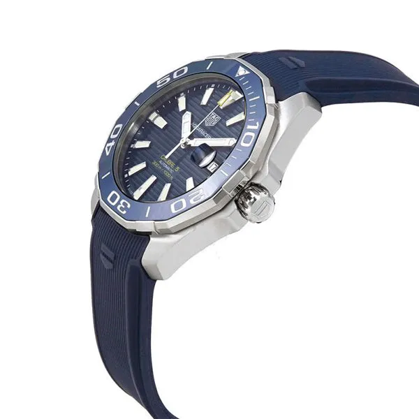 Tag Heuer Aquaracer Blue Rubber Blue Dial Automatic Watch for Gents - WAY201BFT6150