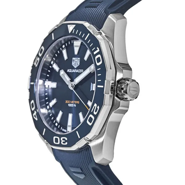 Tag Heuer Aquaracer Blue Rubber Blue Dial Quartz Watch for Gents - WAY101CFT6153