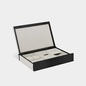 TAYLOR 4 WATCH AND JEWELRY BOX - WHITE / BLACK