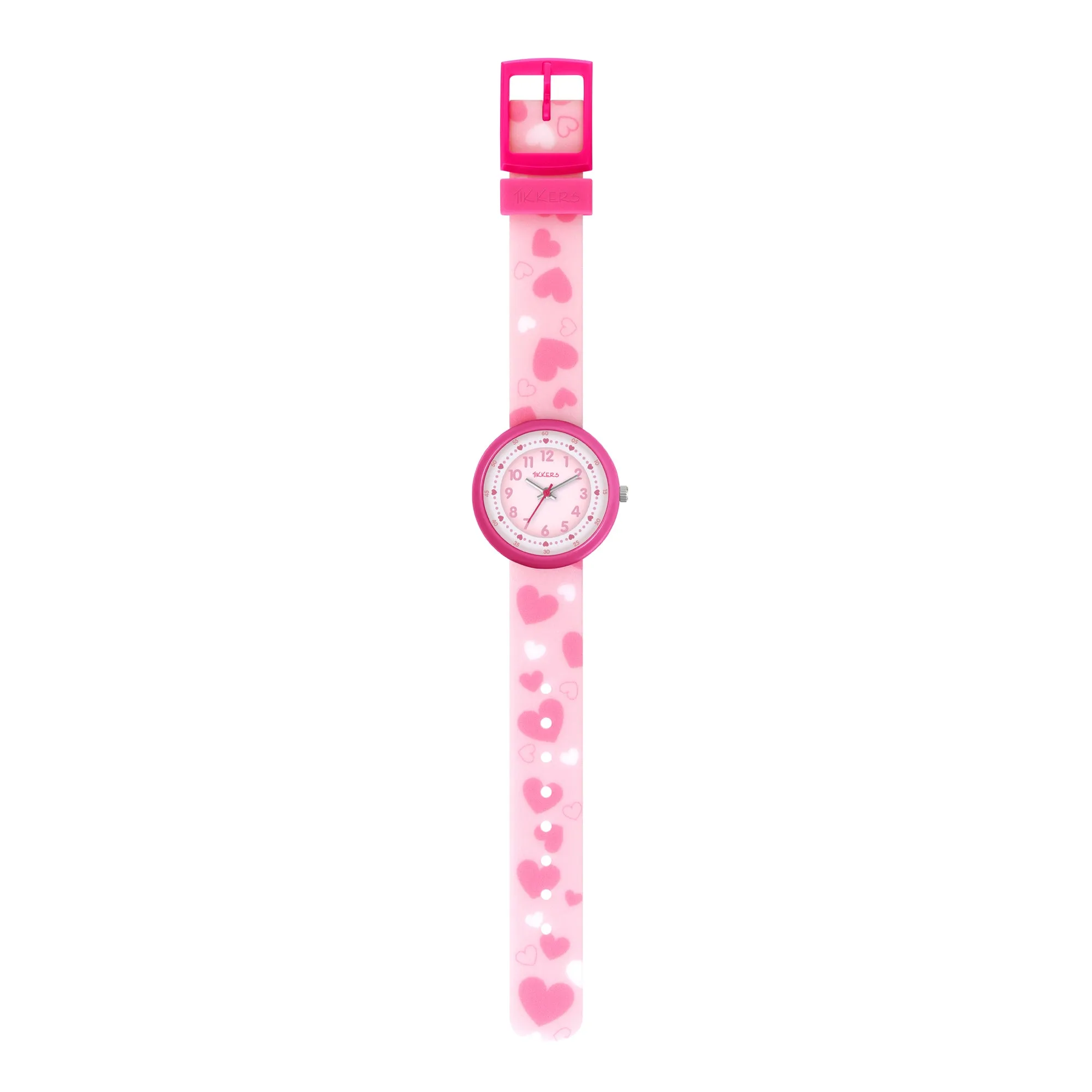 Tikkers Pink Heart Silicone Time Teacher Watch