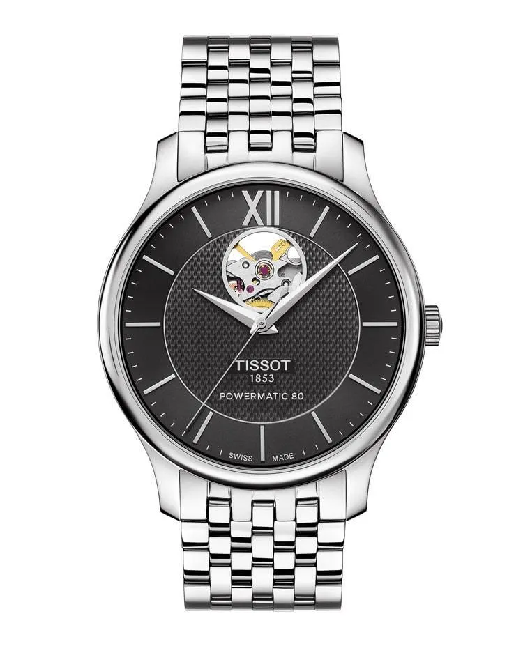Tissot Tradition Powermatic 80 Open Heart Men's Watch T0639071105800