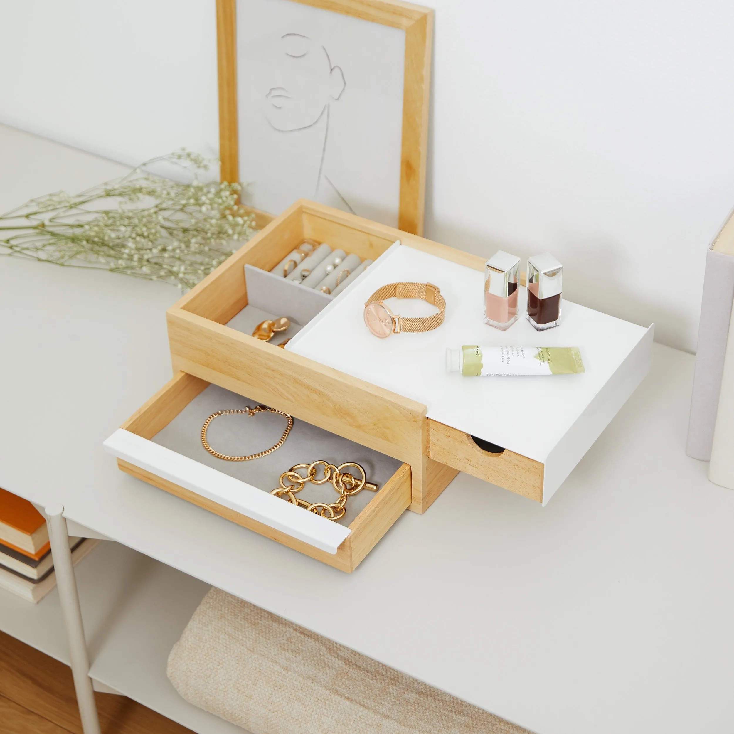 Umbra Stowit Jewelry Box White And Natural UMB290245668