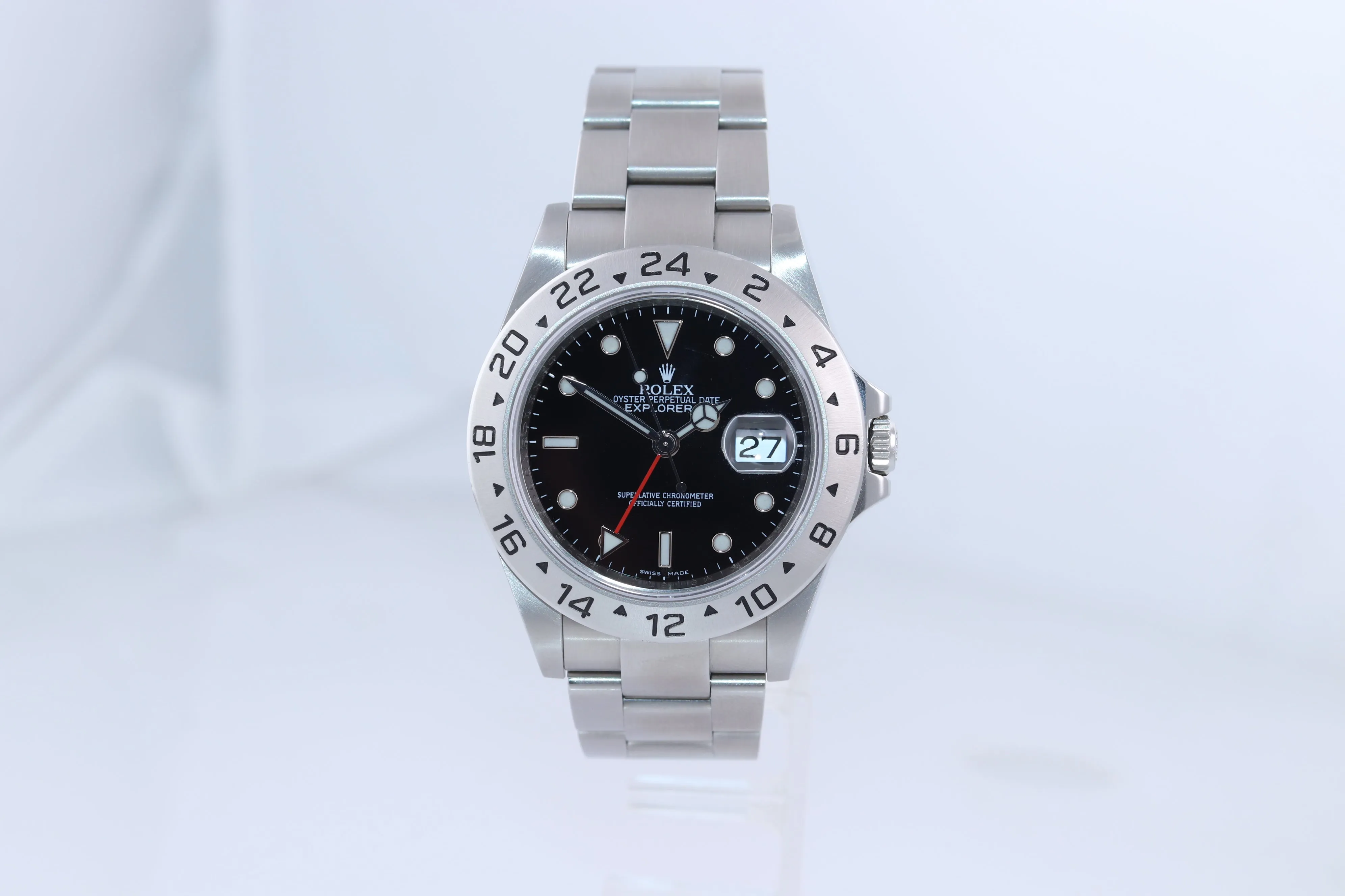 UNPOLISHED 2009 ENGRAVED REHAUT Rolex Explorer II 16570 Black Date 3186 Watch Bo