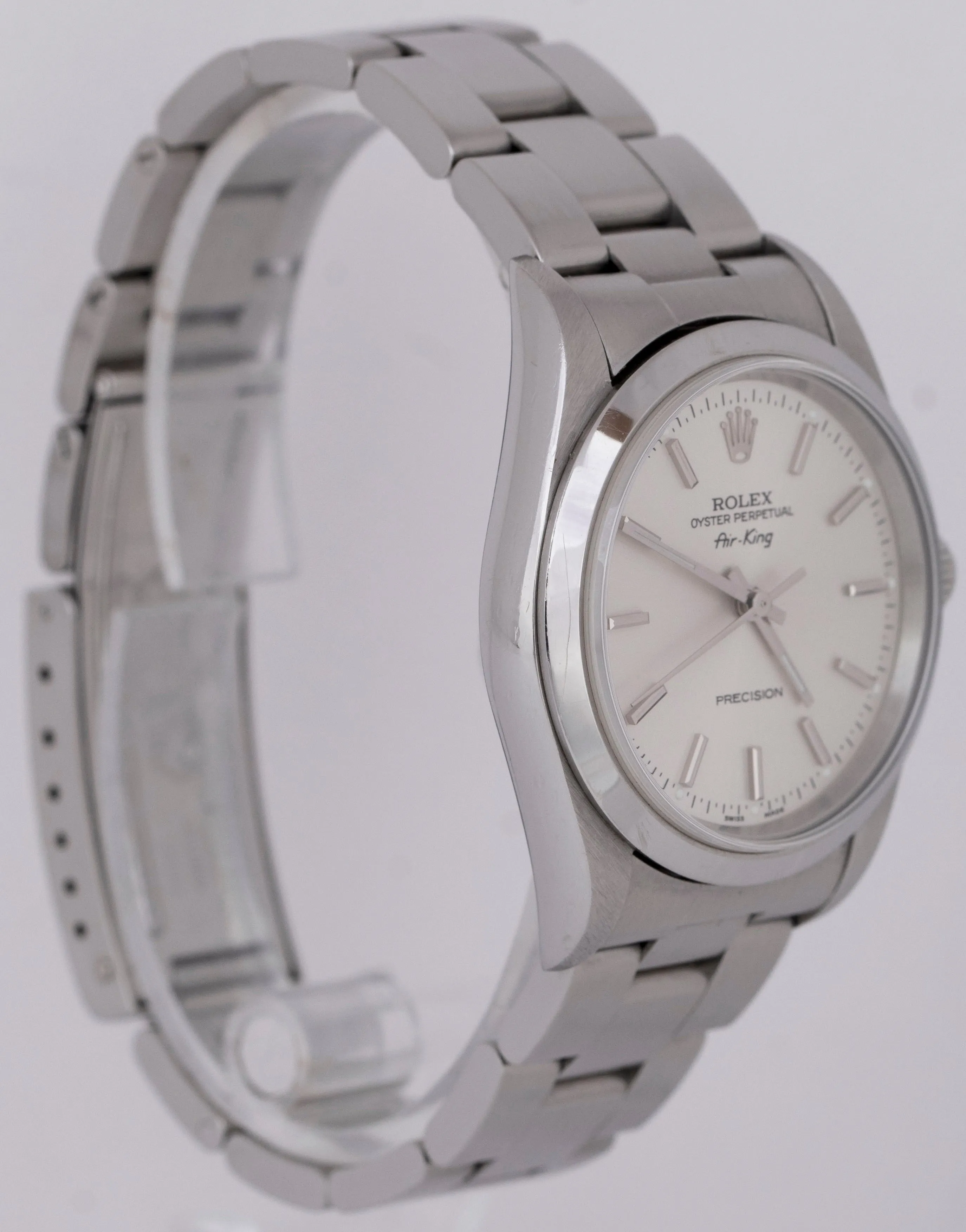 UNPOLISHED PAPERS 1999 Rolex Oyster Perpetual Air-King 34mm Silver 14000 B P