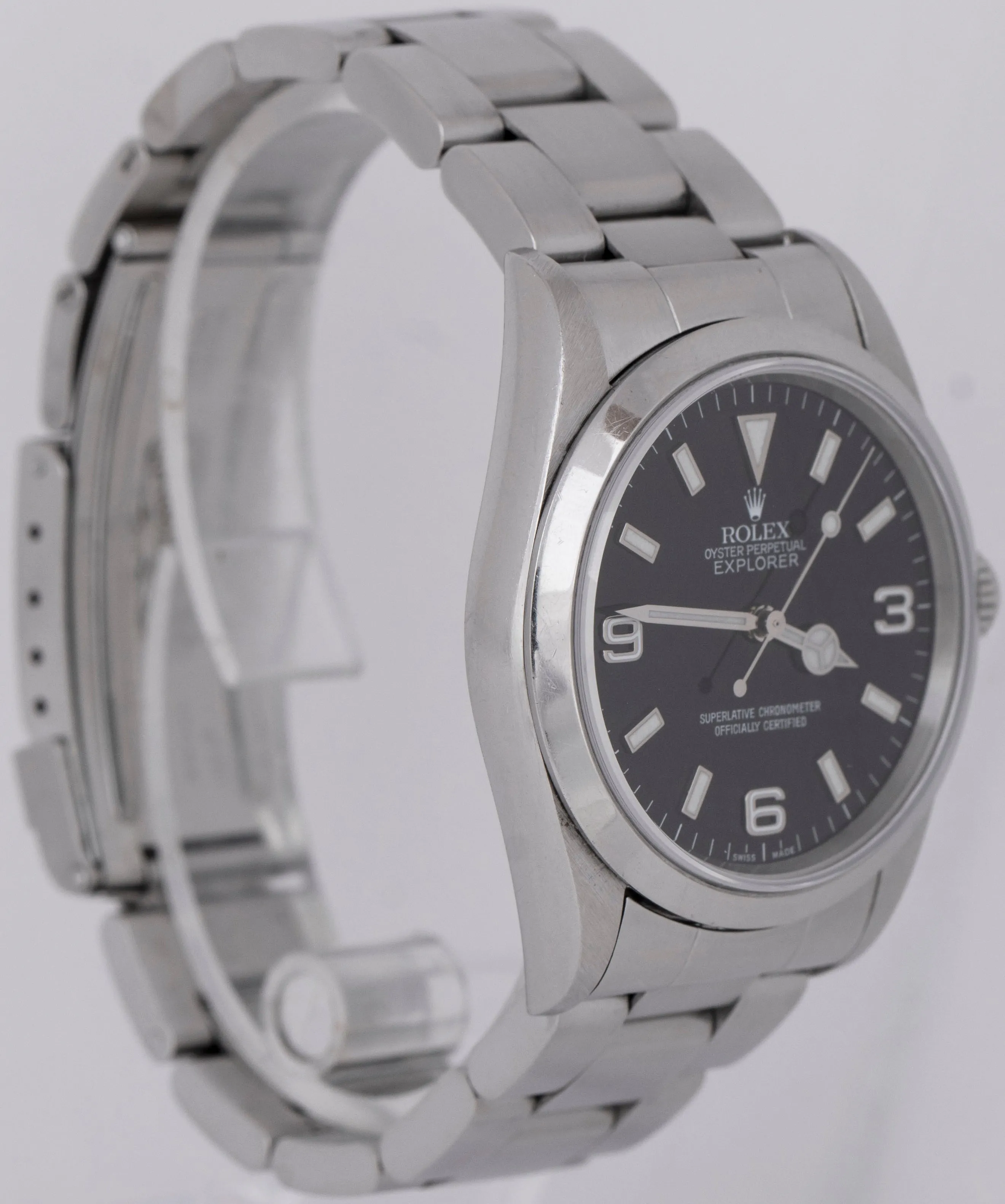 UNPOLISHED Rolex Explorer I Black 36mm 3-6-9 Stainless Steel Oyster Watch 14270