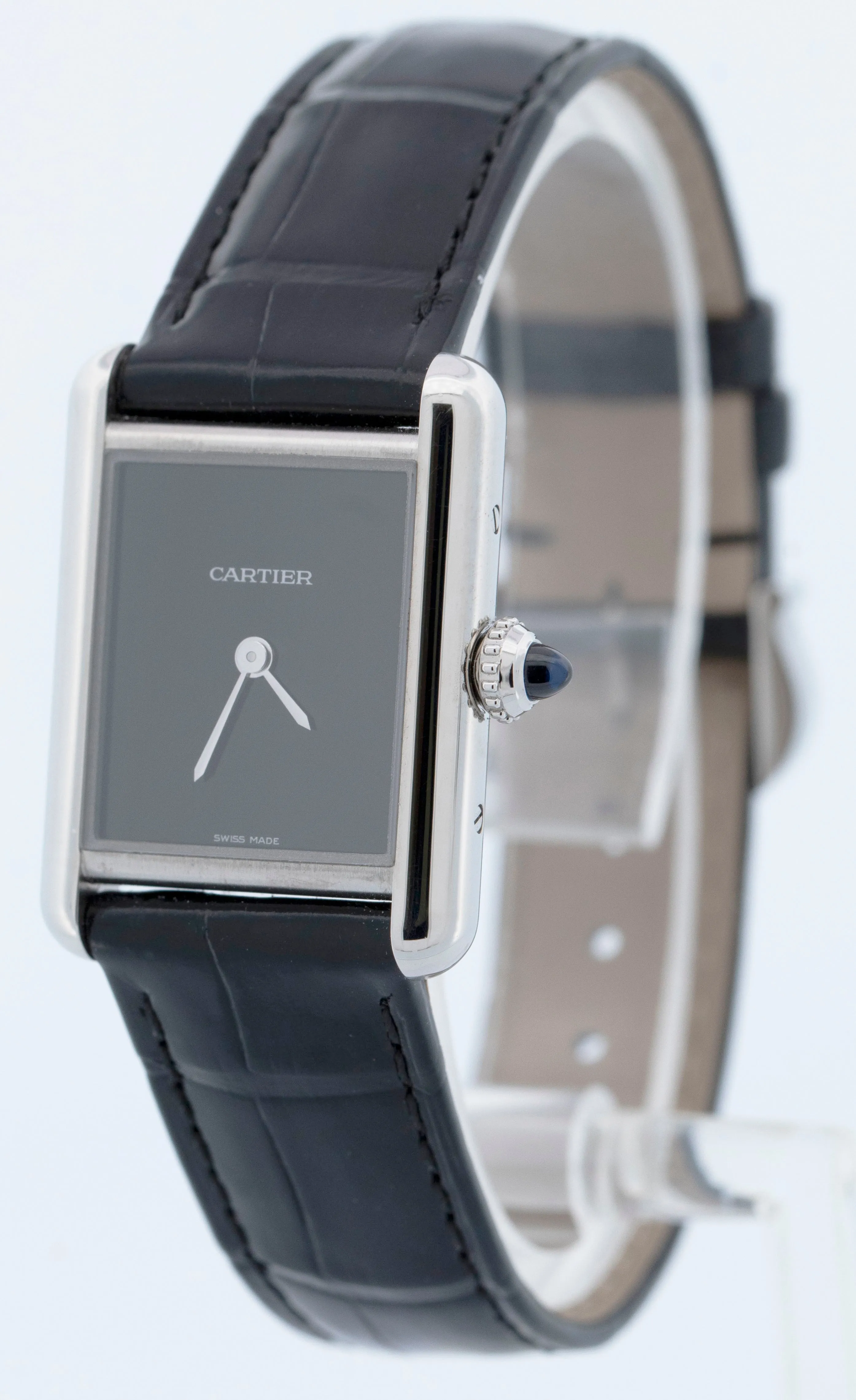 UNWORN 2024 PAPERS Cartier Tank Must 25mm WSTA0071 4322 Black Leather Watch BOX