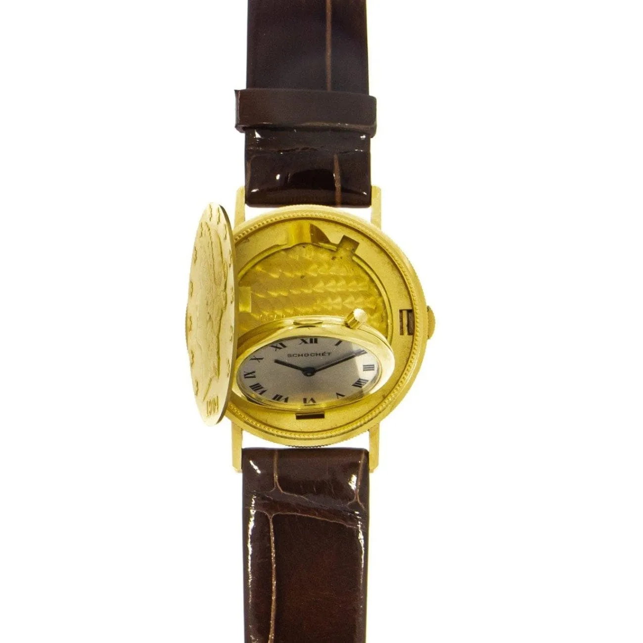 US Liberty Head 1904 Coin Watch 35mm 22K Gold