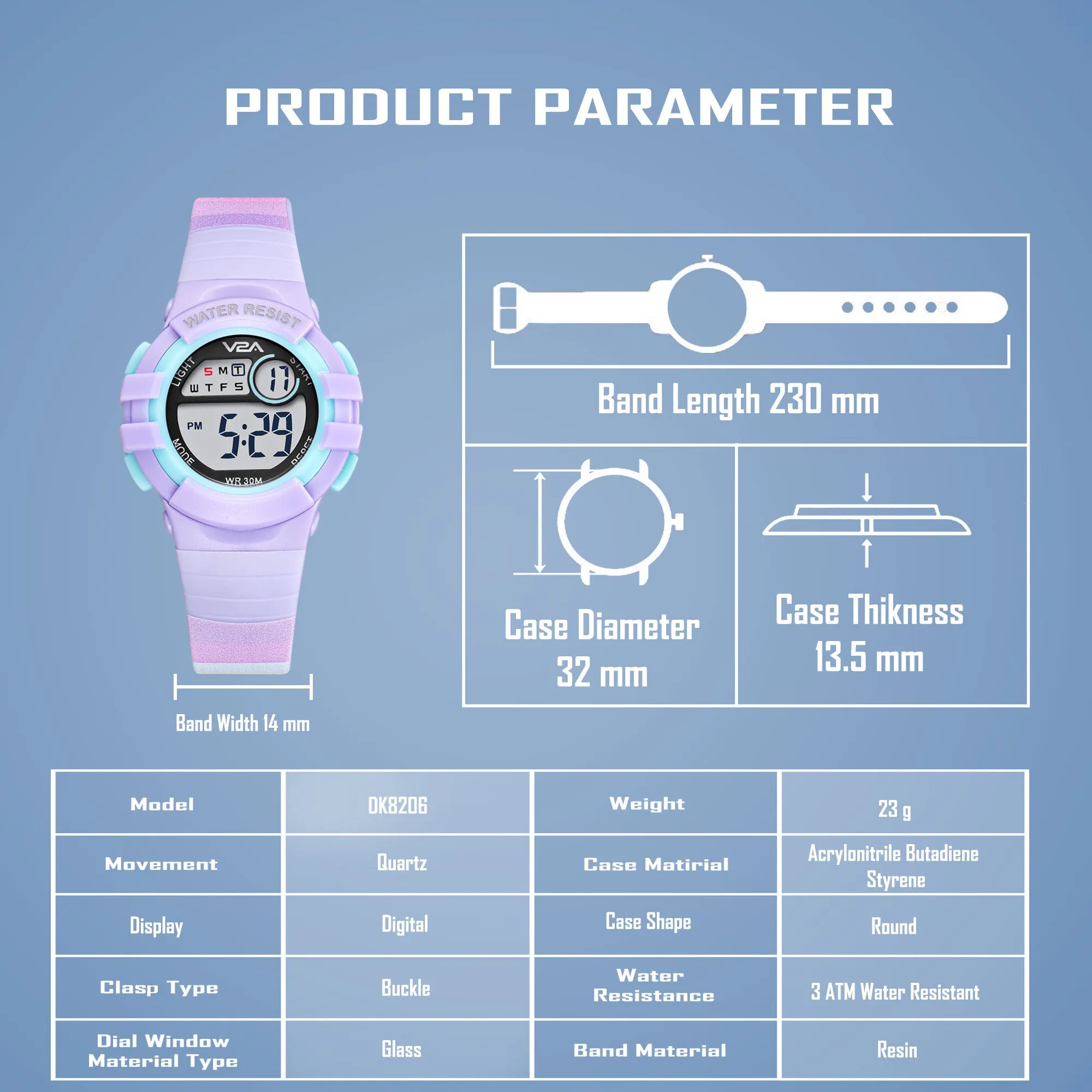 V2A Digital Watch Unisex-Child Kids Watch Between 3 to 10 Years of Age Multi-Functional 30 M Waterproof Digital Sports Watch for Kids | Digital Watch for Kids