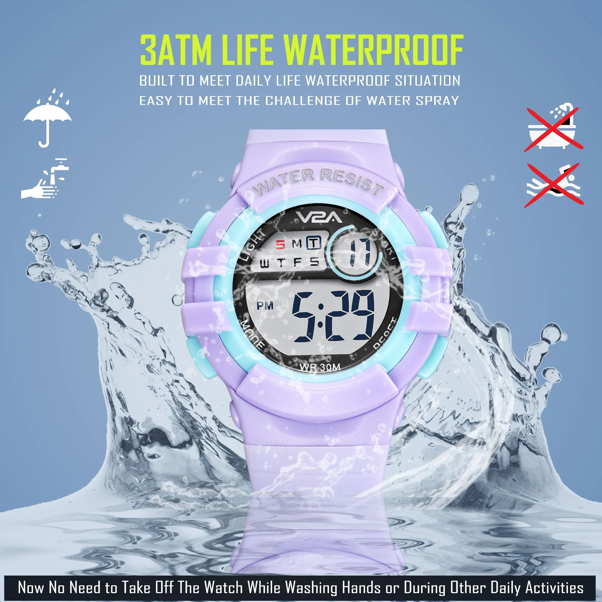 V2A Digital Watch Unisex-Child Kids Watch Between 3 to 10 Years of Age Multi-Functional 30 M Waterproof Digital Sports Watch for Kids | Digital Watch for Kids