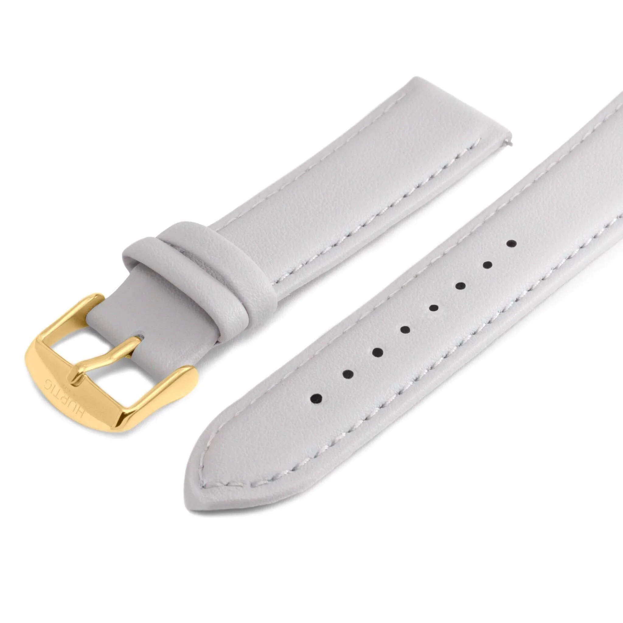 Vegan Leather Watch Strap- Grey & Gold