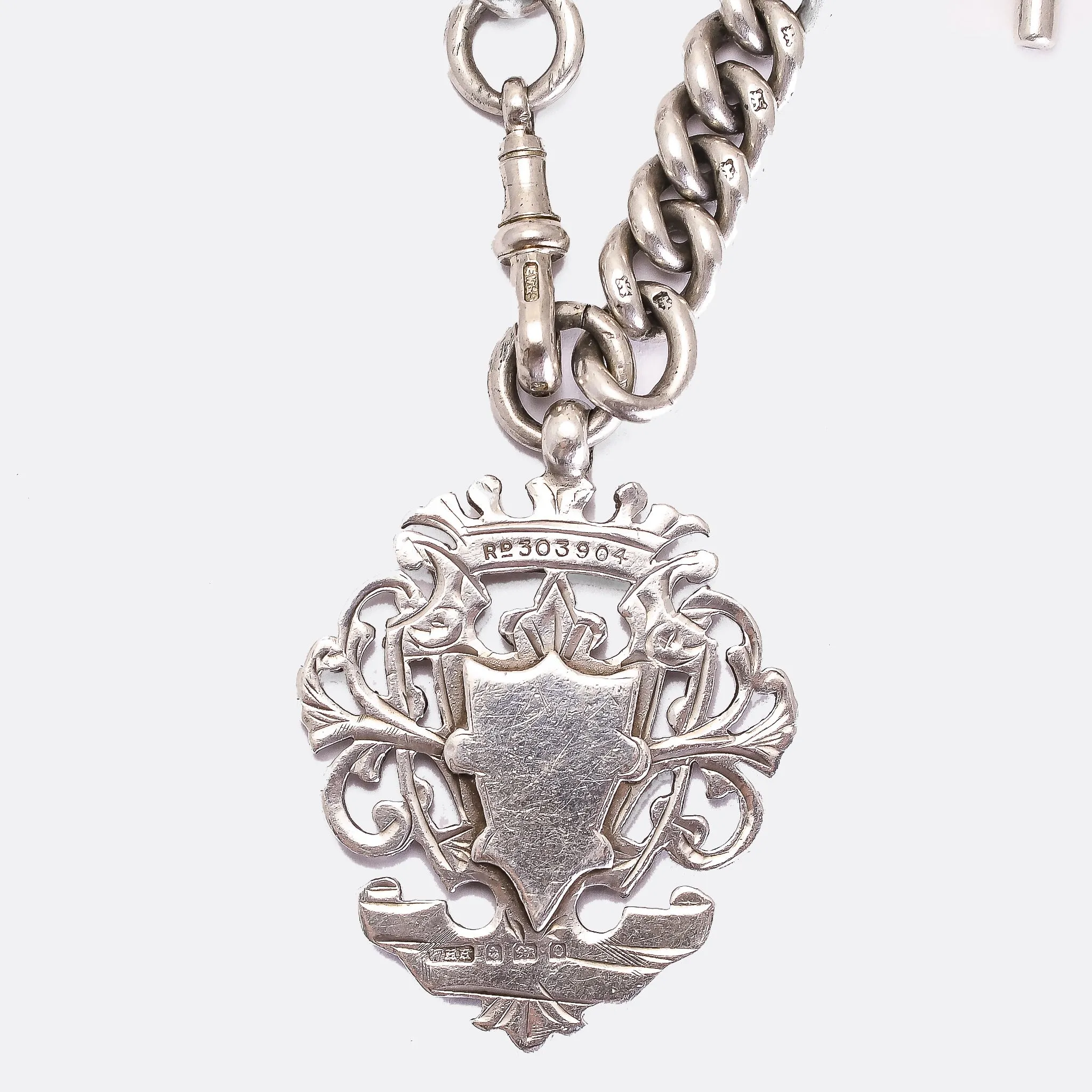 Victorian Albert Chain With T-Bar and Shield