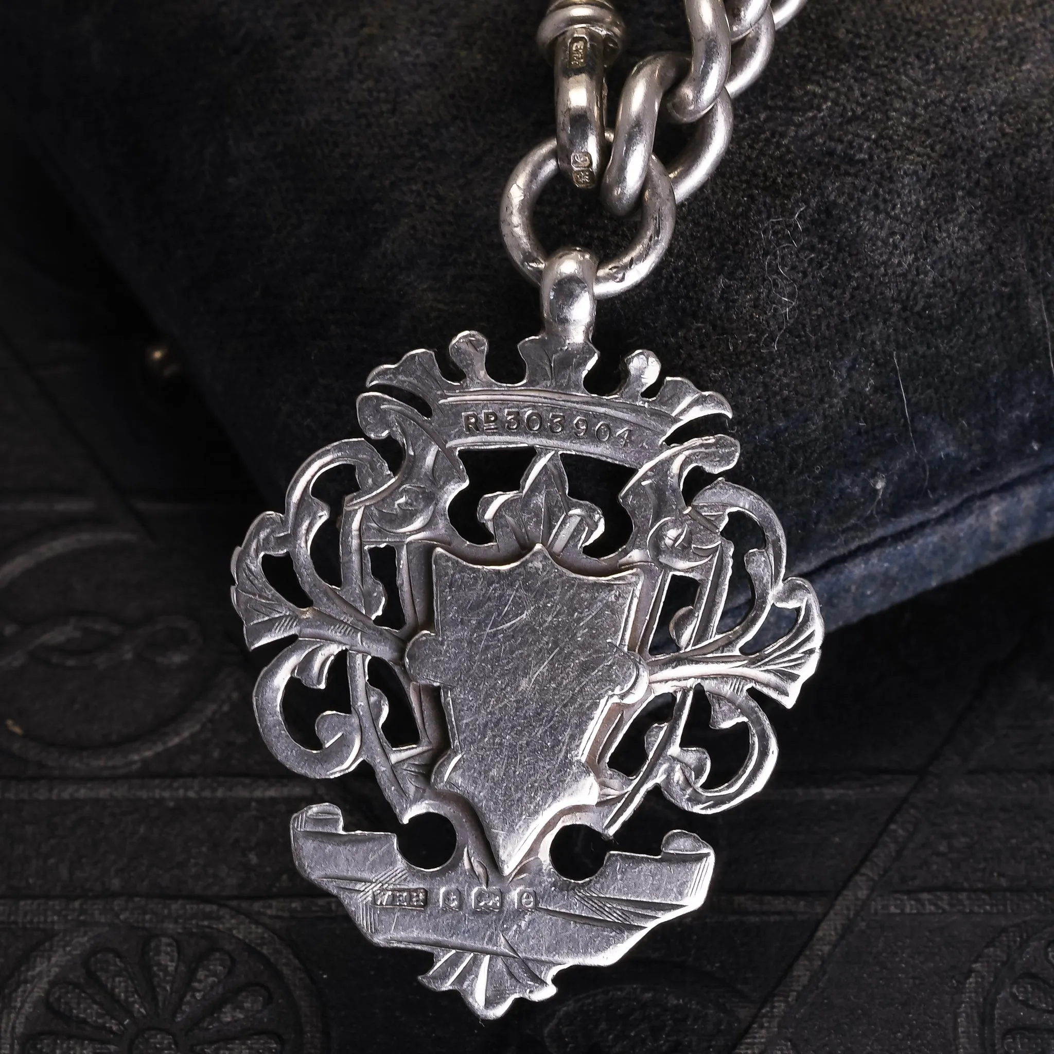Victorian Albert Chain With T-Bar and Shield