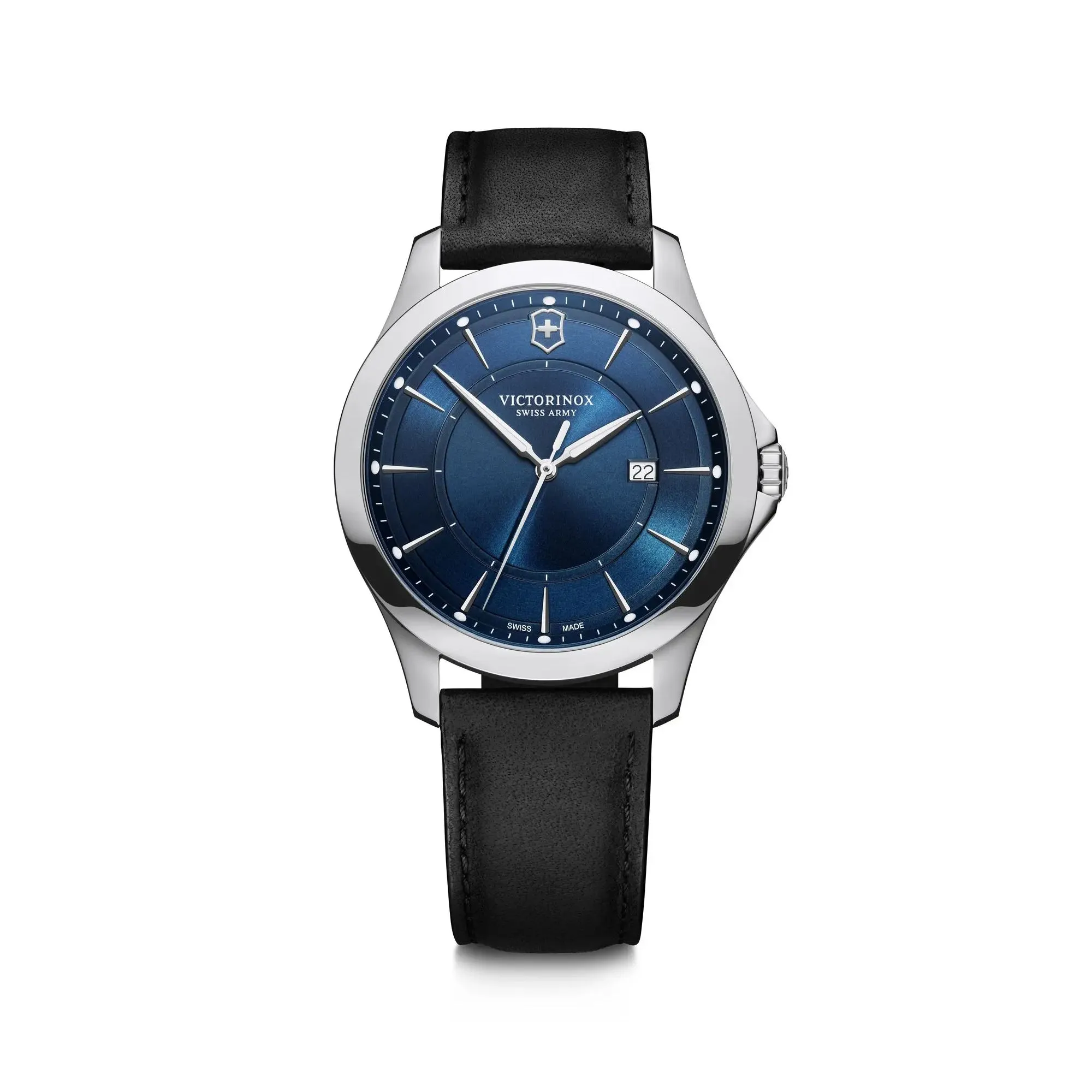 Victorinox Alliance 40 Blue Dial Black Leather Strap Men's Watch