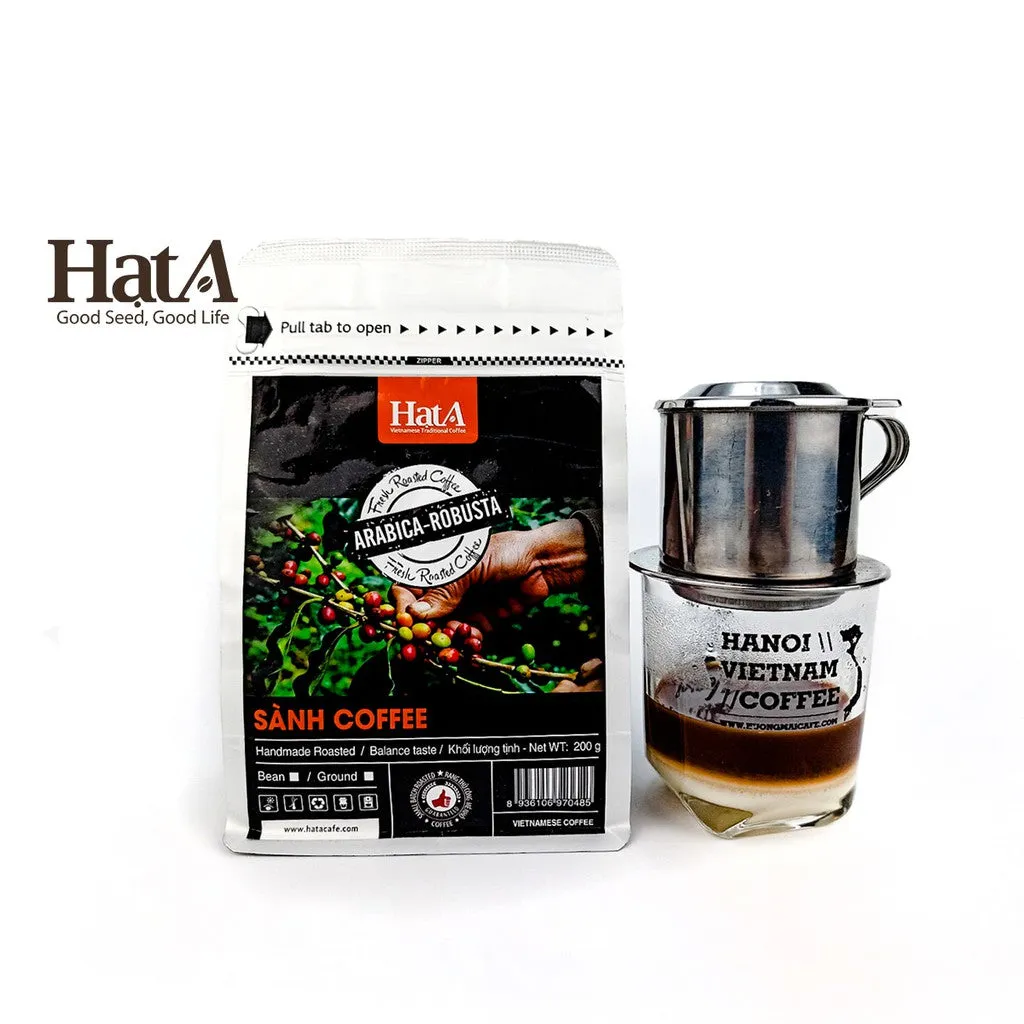 Vietnamese Hat A Coffee Beans Arabica Robusta 200G Filter-Brewing VietsWay