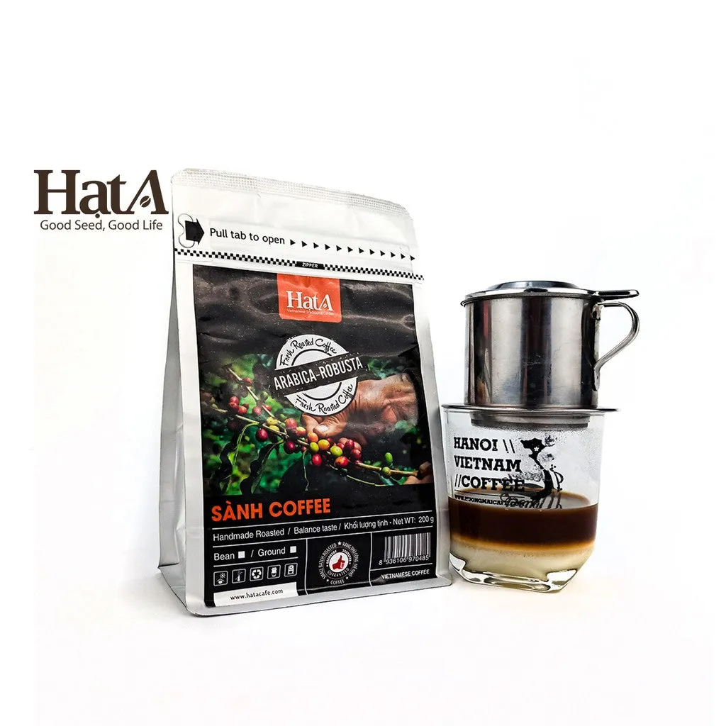 Vietnamese Hat A Coffee Beans Arabica Robusta 200G Filter-Brewing VietsWay