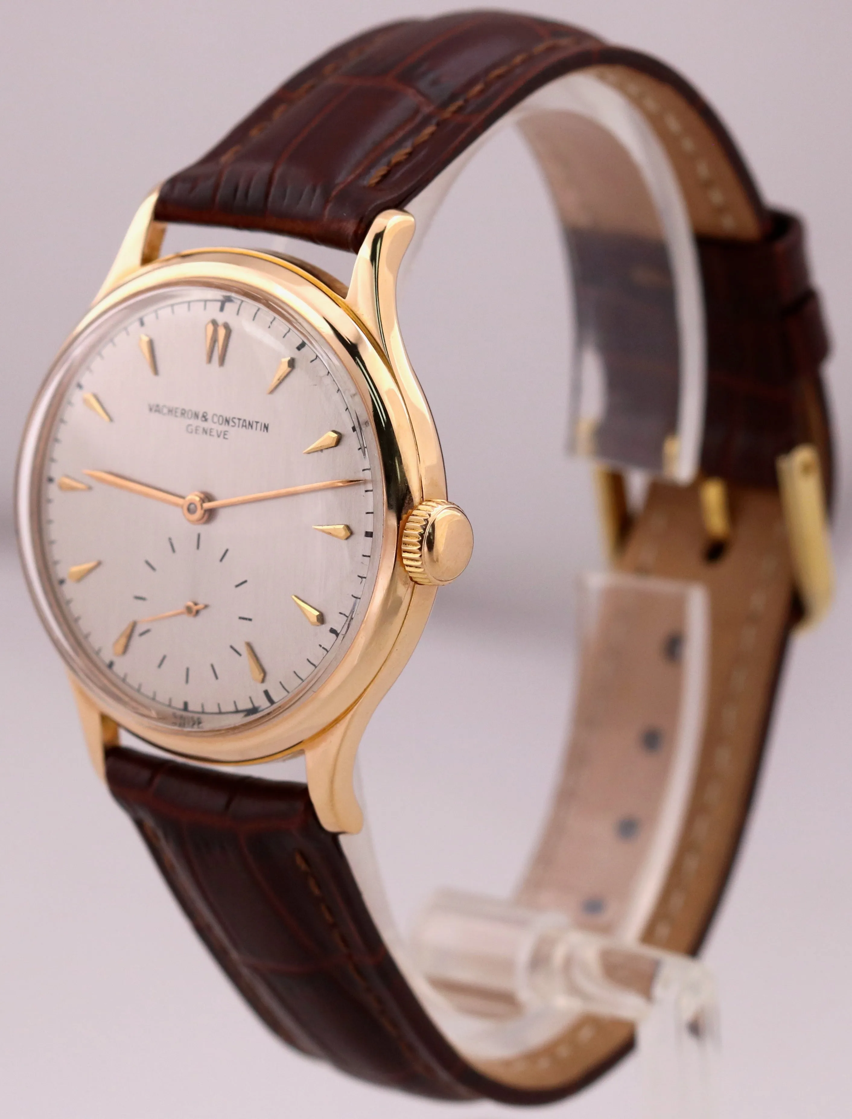 VINTAGE Vacheron Constantin Patrimony SILVER 18K Rose Gold 35mm P453/3C Watch