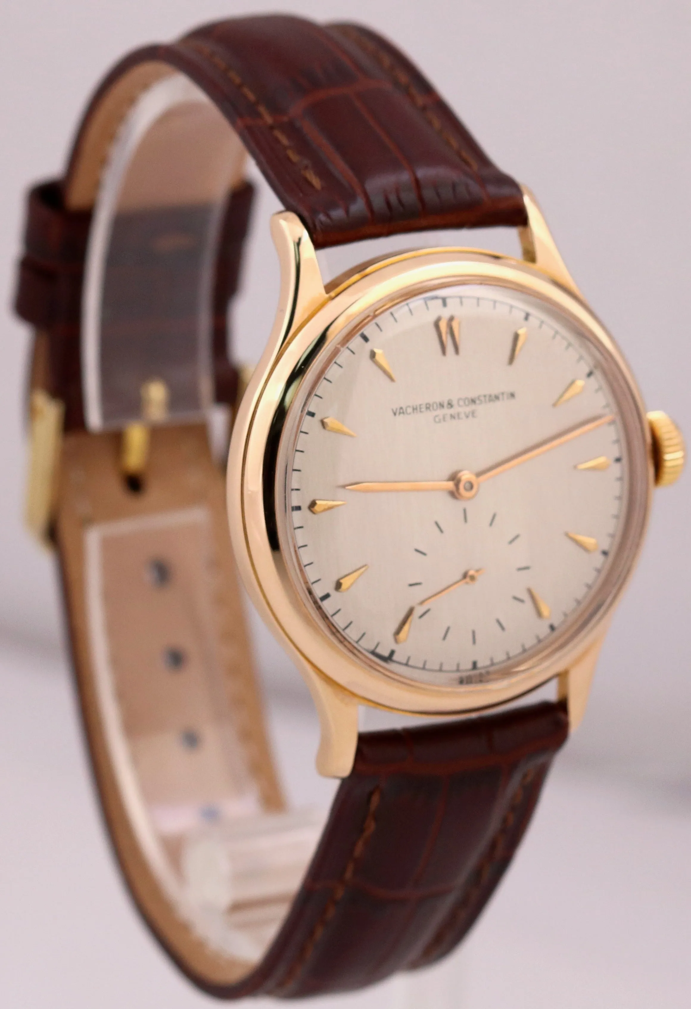 VINTAGE Vacheron Constantin Patrimony SILVER 18K Rose Gold 35mm P453/3C Watch