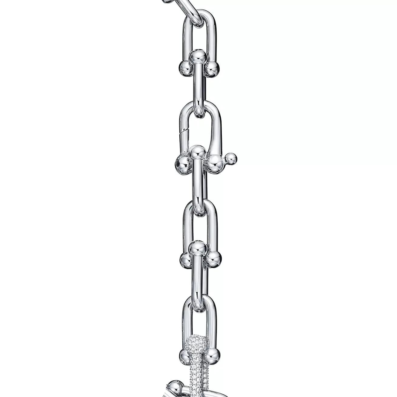 White Gold Large Link Bracelet