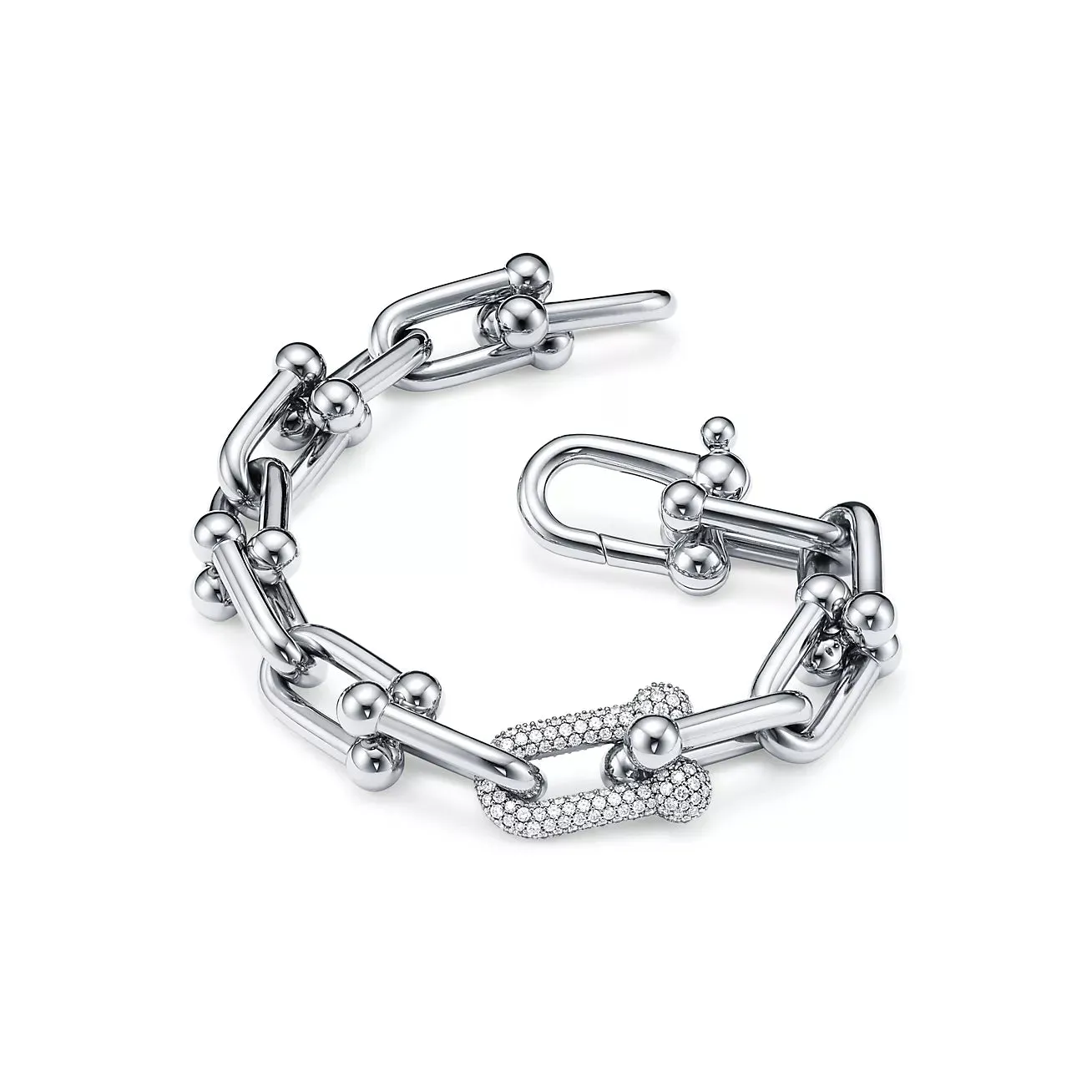 White Gold Large Link Bracelet