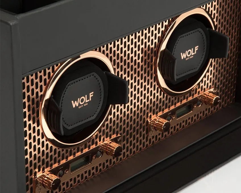 Wolf Axis Double Watch Winder with Storage