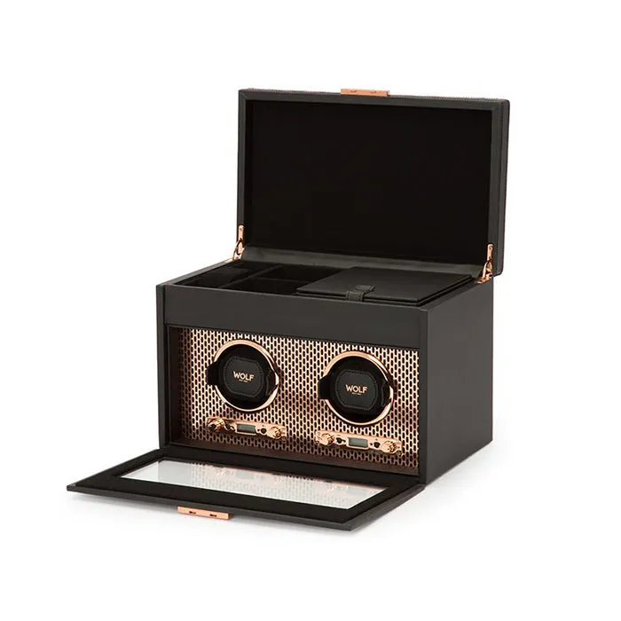 Wolf Axis Double Watch Winder with Storage