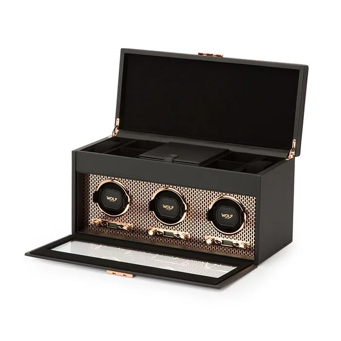 Wolf Axis Triple Watch Winder with Storage