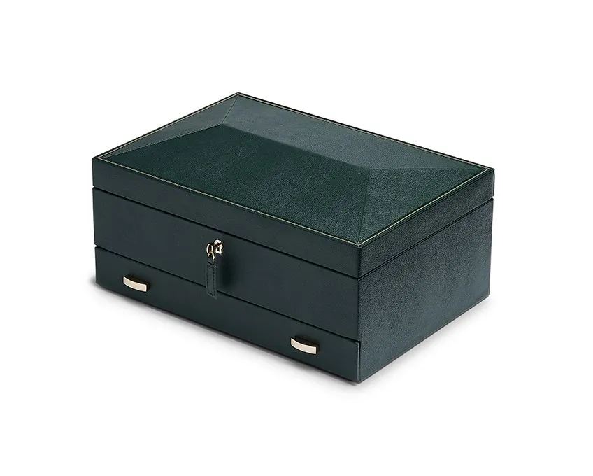 WOLF British Racing 10 Piece Watch Box with Storage - Green