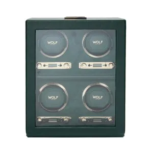 WOLF British Racing 4 Piece Quad Watch Winder - Green