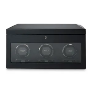 Wolf British Racing Triple Watch Winder with Storage
