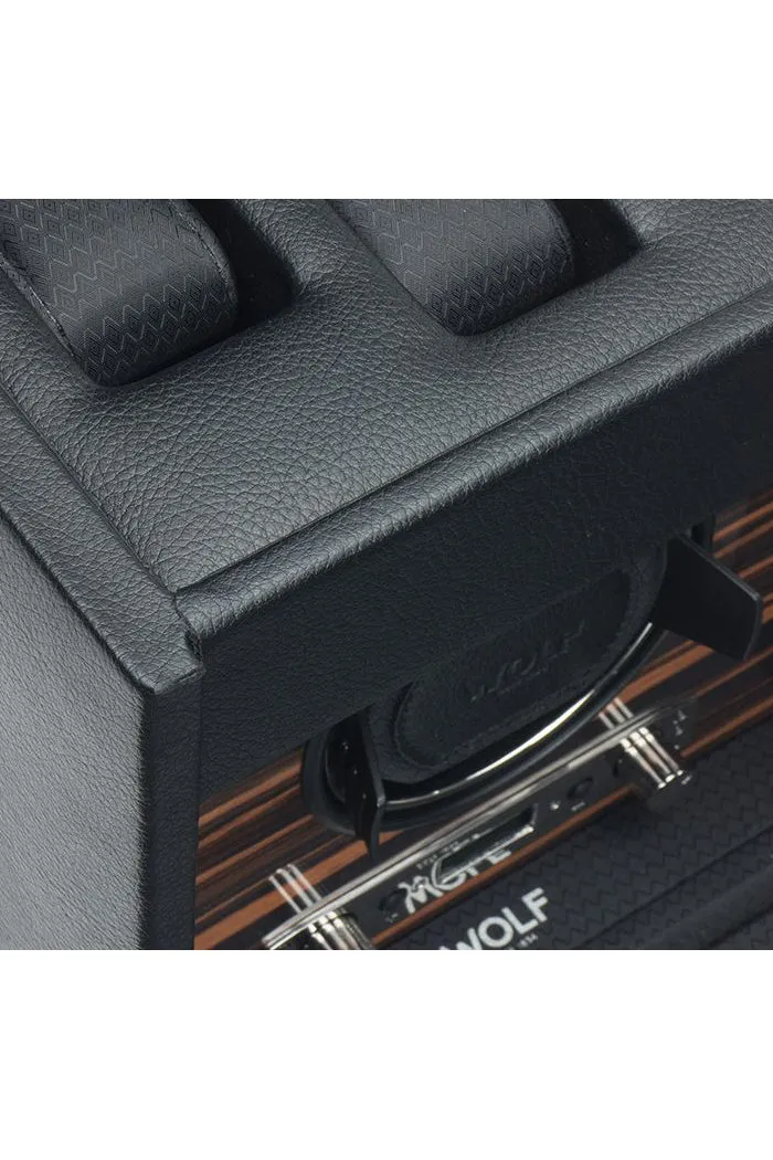 WOLF ROADSTER Single Watch Winder with Storage in BLACK