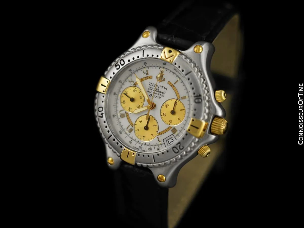 Zenith El Primero Defy Mens Automatic Chronograph Watch with Papers - Stainless Steel & 18K Gold